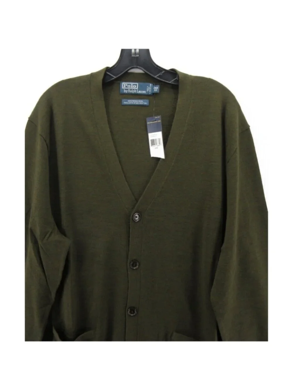 Polo Ralph Lauren Sweater 2XB Big Merino Wool Cardigan Button Up Knit